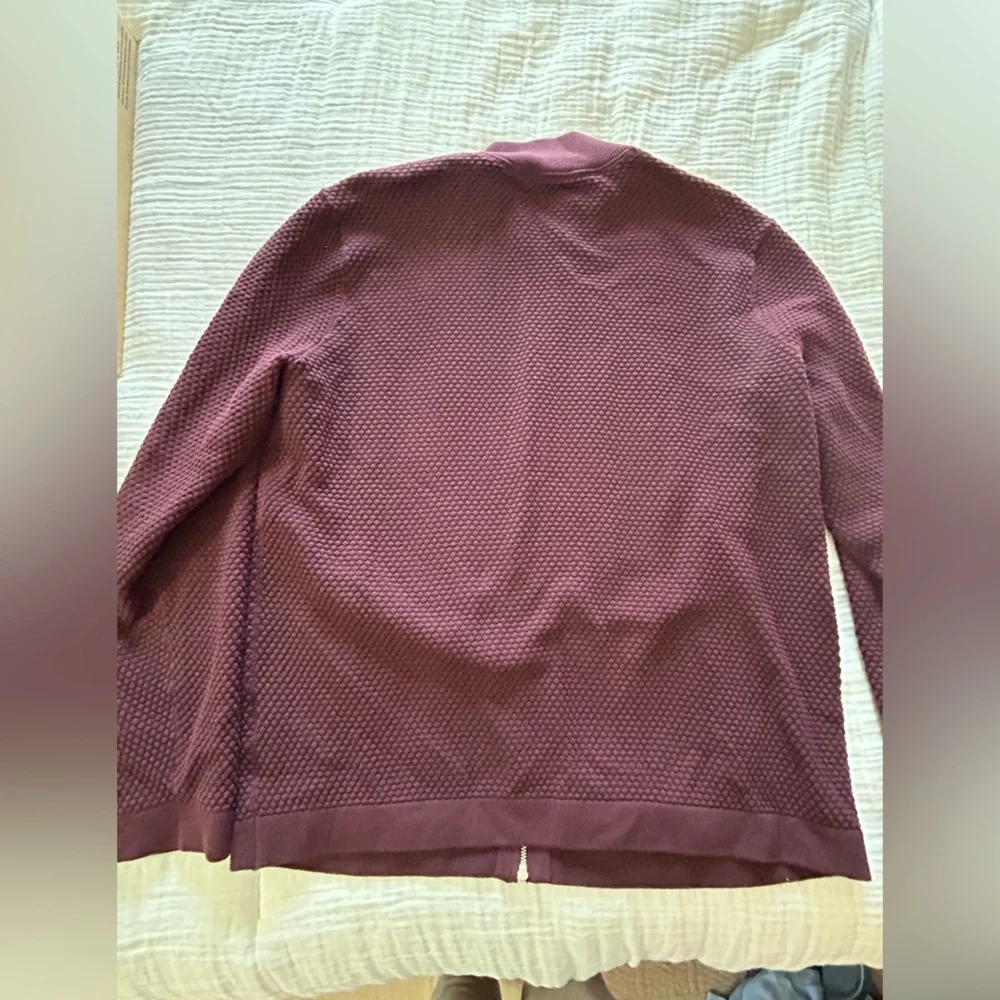 Theory Udeval Breach Puckered Waffle Knit Long Sleeve Full Zip Sweater Jacket